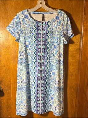Aqua Et Sol Aztec Print Swim Dress/ Tunic  Sz small Beach Vacation